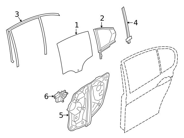 Genuine BMW 51358498855 Window Regulator; Rear Left - BMW | 51358498861