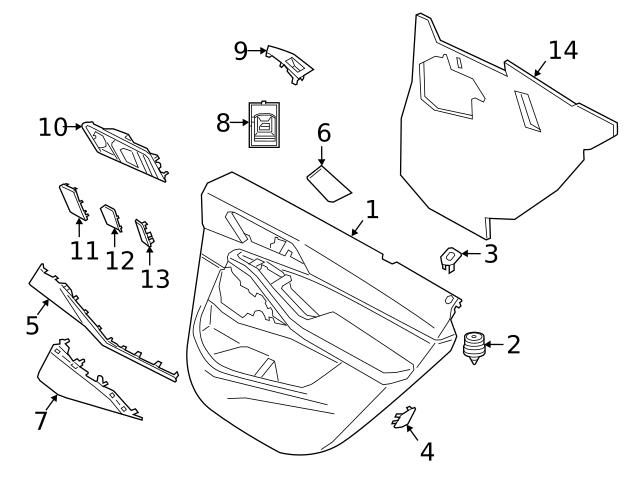Genuine BMW 51416997658 Door Panel Insert; Right - BMW