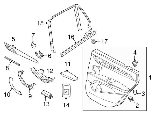 Genuine BMW 51417937875 Door Panel Handle Cover; Left - BMW Genuine BMW 51417937875 Door Panel Handle Cover; Left - BMW