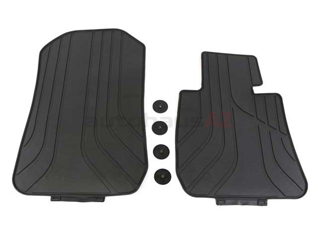 Genuine BMW 51472311024 All Weather Rubber Floor Mat Set; Front; Anthracite  Black; 2-Piece - BMW | 51470394305 51470427552