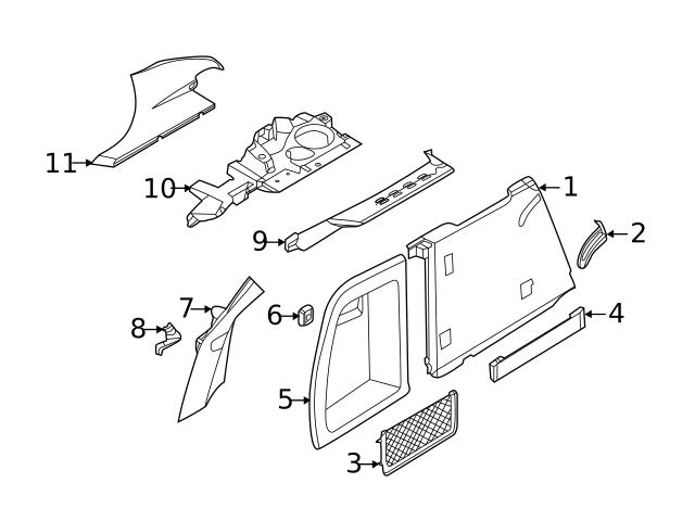 Genuine BMW 51477483755 Quarter Panel Trim Panel Bracket; Left - BMW