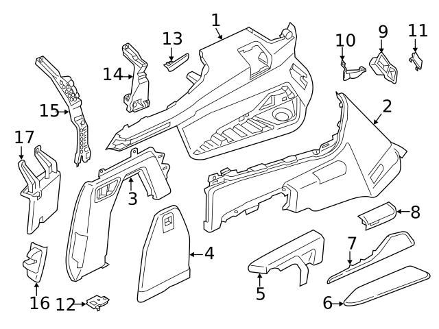 Genuine BMW 51477951181 Quarter Panel Trim Cap; Front Left - BMW