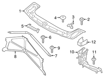 Genuine BMW 51648055669 Radiator Support Bracket; Left Outer - BMW