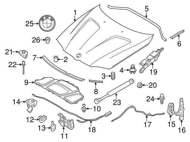 For BMW Genuine Hood Seal Front Forward 51767210737