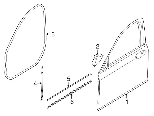 Genuine BMW 51767341641 Door Shell Seal; Left - BMW