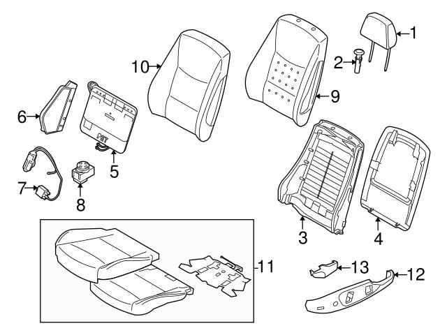 Genuine BMW 52107211772 Headrest; Left, Front Left, Front Right - BMW