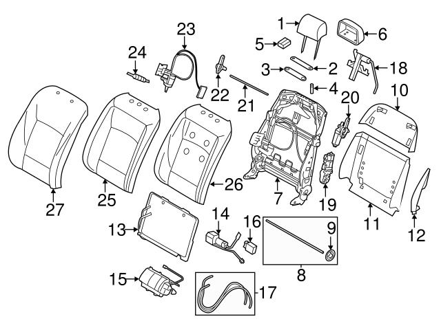 Genuine BMW 52109155769 Headrest Actuator; Left, Right - BMW | 52107253385