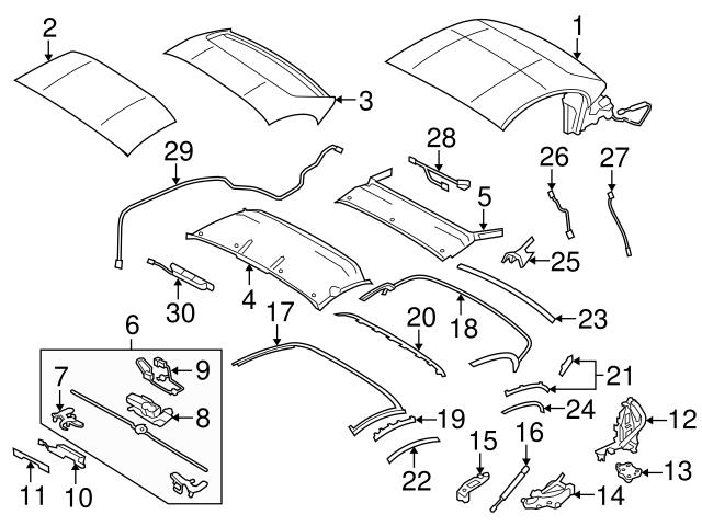 Genuine BMW 54377256889 Convertible Top Frame Guide - BMW
