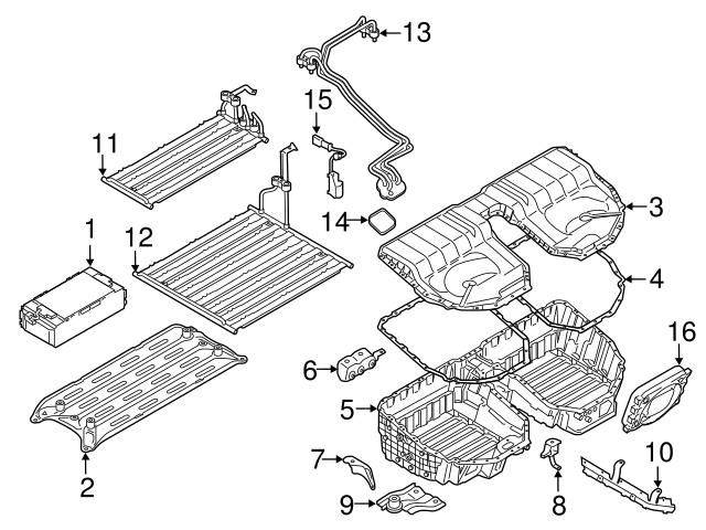 Genuine BMW 61258642213 Drive Motor Battery Pack Tray Bracket; Rear ...