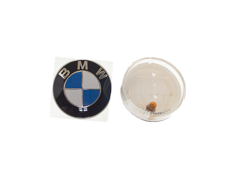 Genuine BMW 63137165734 Clear Side Marker + Emblem Kit; Left