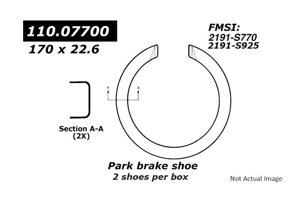 Centric 111.07700 Premium Rear Parking Brake Shoes