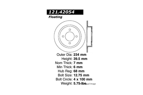 121.42054 Centric Parts Disc Brake Rotor P/N:121.42054 