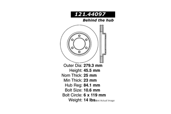 Centric Parts 121.44097 C-Tek Standard Brake Rotor 