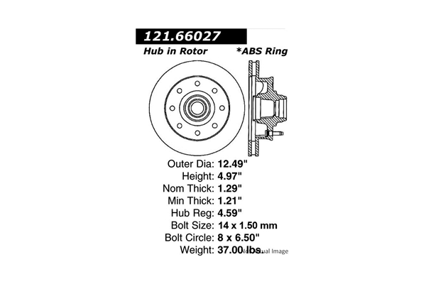 Centric Parts 121.66027 C-Tek Standard Brake Rotor 