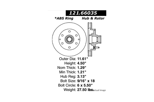 Centric Parts 121.66035 C-Tek Standard Brake Rotor INC.