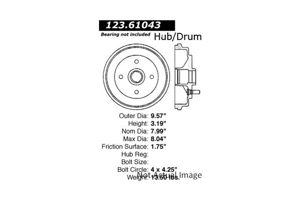 Centric Parts 123.61043 Brake Drum For 00-12 Ford EcoSport Fiesta Focus