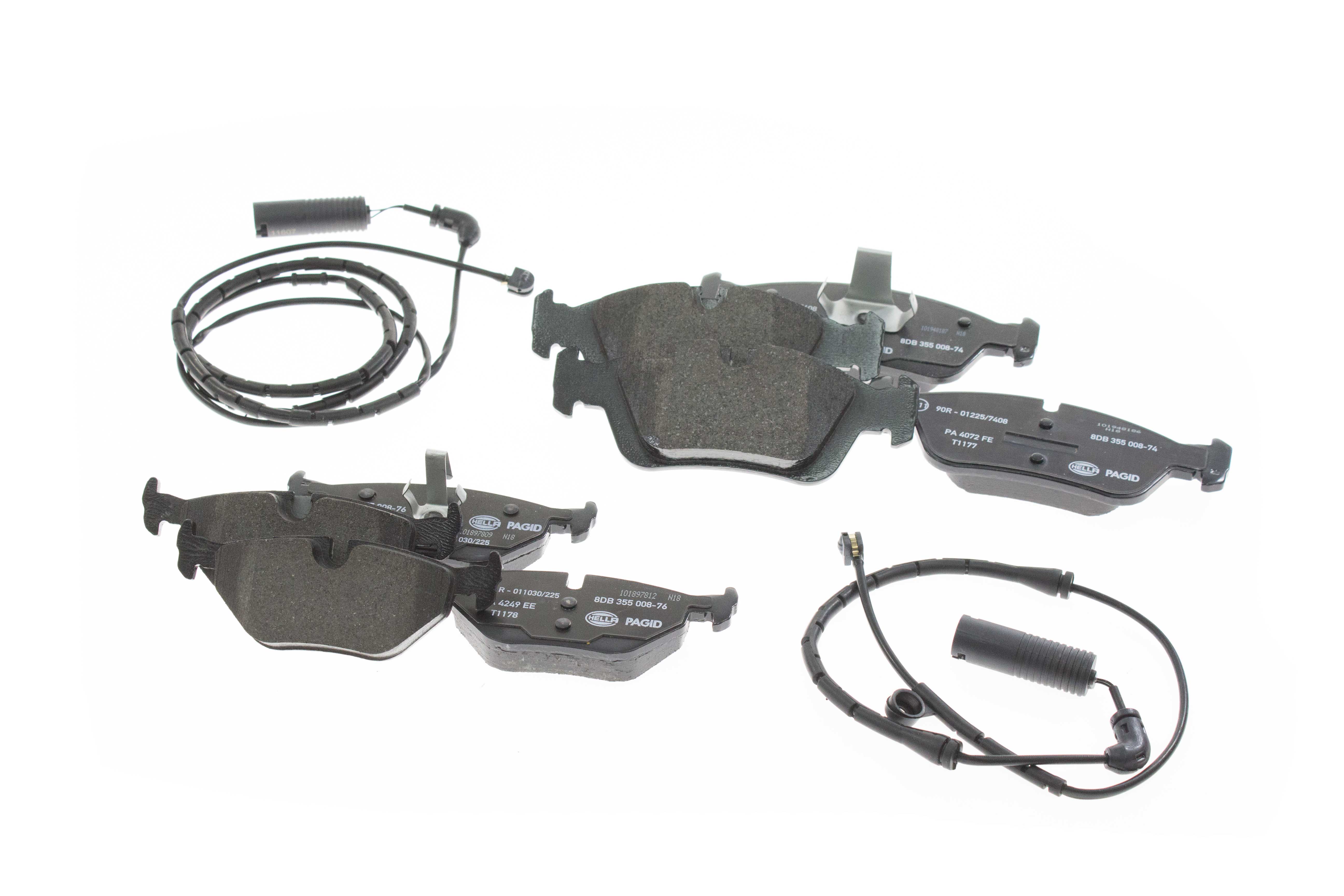 AAZ Preferred E46PADKIT Brake Pad Set; Front and Rear with Sensor; KIT