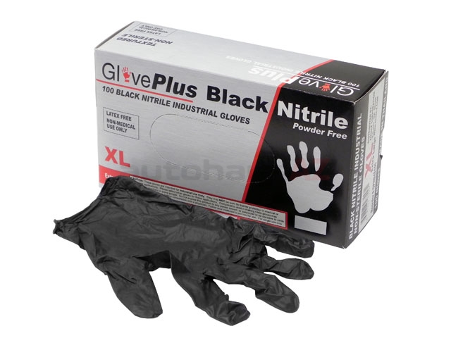 559870065 Gloveplus Disposable Gloves; Black Nitrile; Extra Large