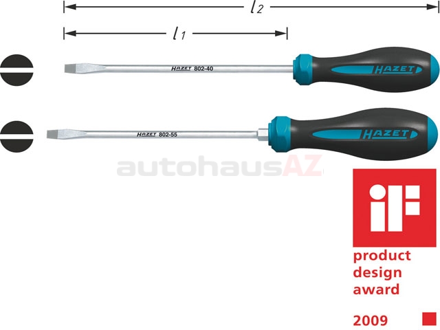 HAZET 80230 Screwdriver; Slotted; 80mm Blade Length/179mm Overall