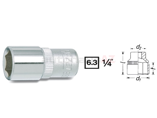 Douille Mâle Carrée Creuse Hazet 8507-PZ2 - Entraînement 6,3 Mm (1/4"), Profil Pozidriv PZ2, Longueur Totale 28 Mm, Revêtement TiN - 7