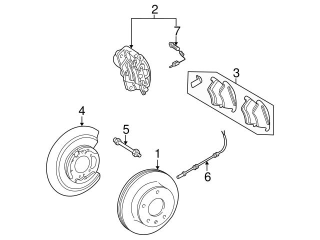 0004200979 Genuine Mercedes Brake Caliper; Rear Left