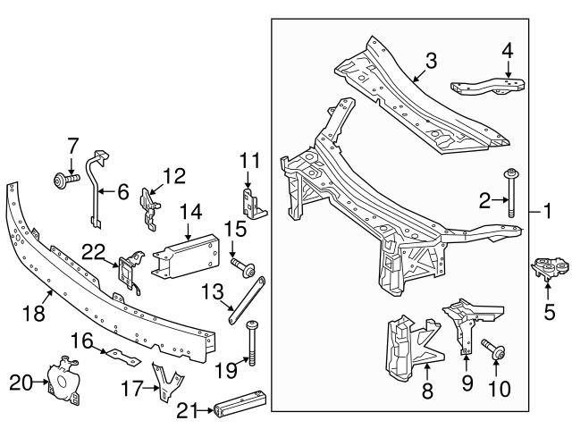 Genuine Mercedes 0019846829 Radiator Support Side Panel Bolt