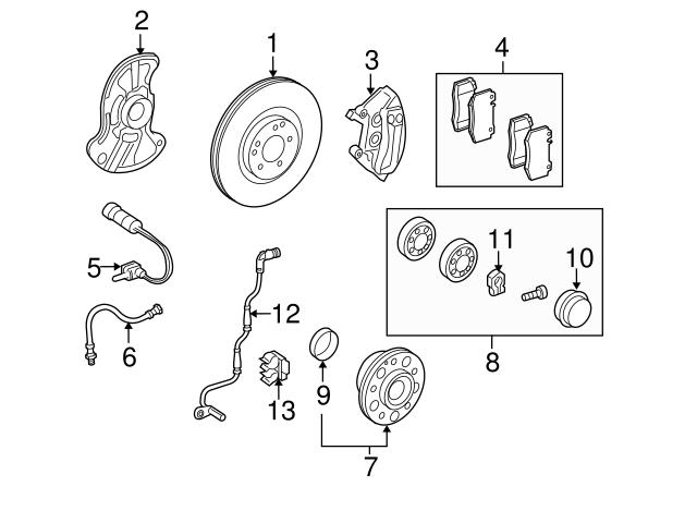 Genuine Mercedes 0024201983 Brake Caliper; Front Left - Mercedes