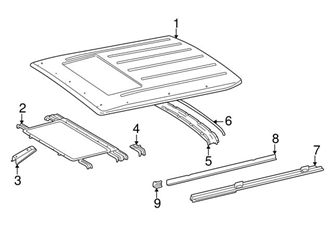 39809595 Genuine Mercedes 0039895885 Roof Drip Molding Seal; Left, Right - Mercedes