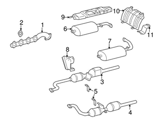 11401909 Genuine Mercedes 1131401709 Exhaust Manifold; Left - Mercedes