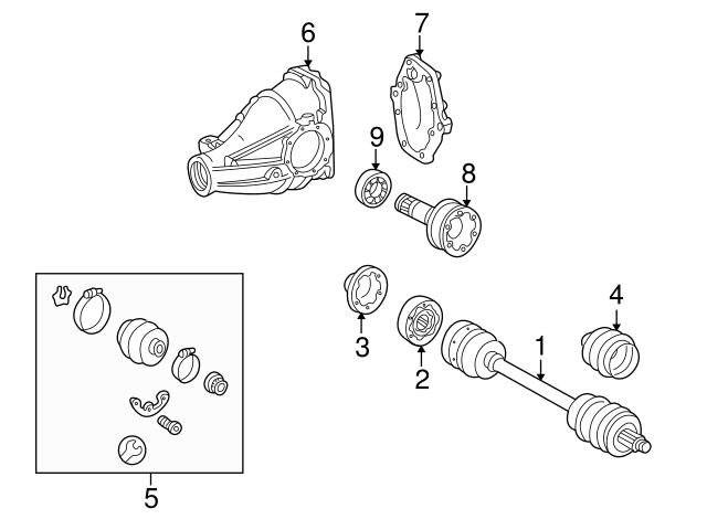 Genuine Mercedes 1243505745 Drive Shaft Pinion Yoke; Rear Inner Left ...