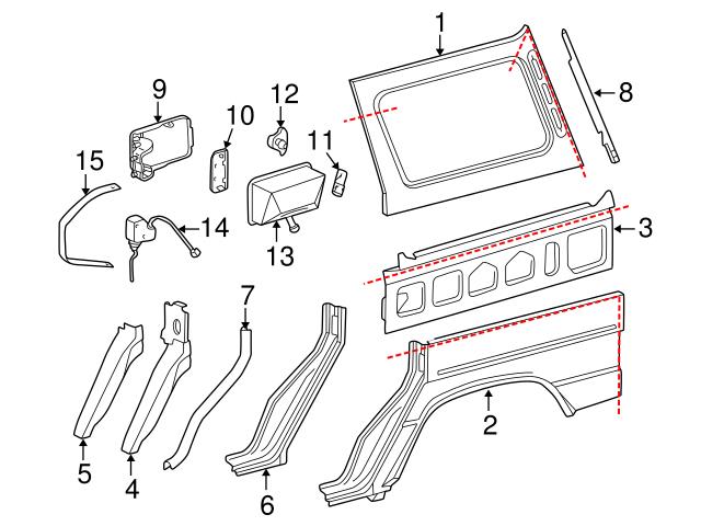 Genuine Mercedes 1247570510 Fuel Door Hinge - Mercedes