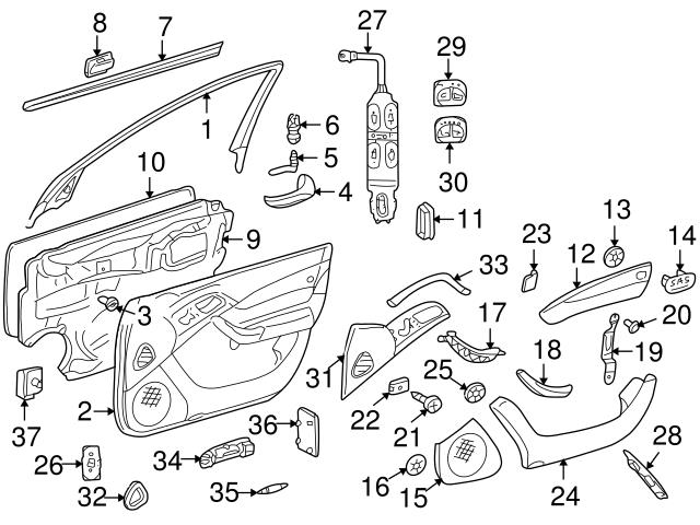 Genuine Mercedes 1249880978 Door Interior Trim Panel Retainer 
