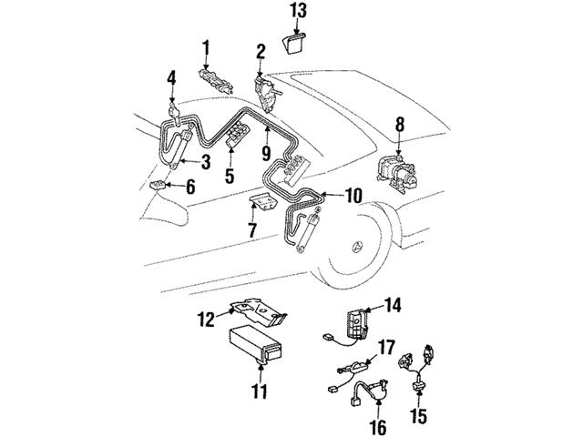 1298001174 Genuine Mercedes Convertible Top Latch; Rear Left