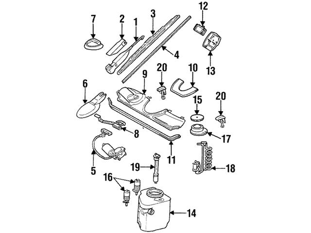 Genuine Mercedes 1298202242 Windshield Wiper Motor - Mercedes
