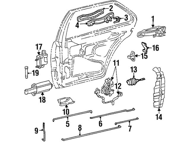 Genuine Mercedes 1407301535 Door Lock, 2008 Chrysler Town And Country Sliding Door Parts Diagram