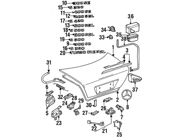 Genuine Mercedes 1407500884 Trunk Lock Actuator Motor - Mercedes