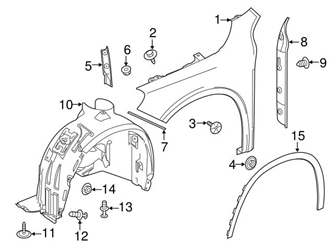 19258215 Genuine Mercedes 1568890295 Fender Seal; Front Right - Mercedes