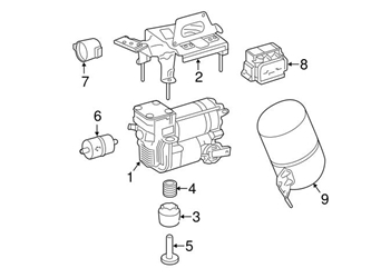 Genuine Mercedes 1663200115 Suspension Self-Leveling Unit Accumulator;  Right - Mercedes