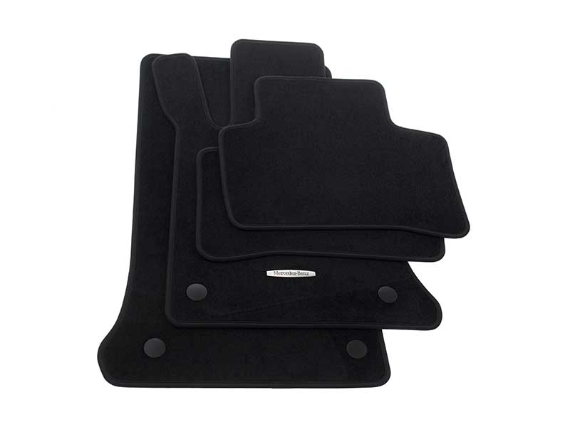 Genuine Mercedes 1666804102689F87 Velour Floor Mat Set; Black; 4  