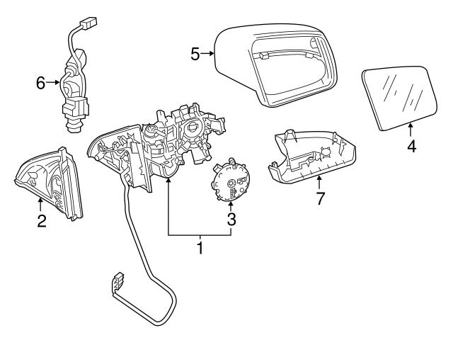 Genuine Mercedes 16681099008796 Door Mirror Housing; Front Left 
