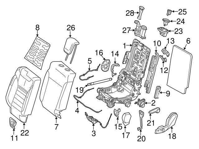 Genuine Mercedes 1669200036 Seat Lift Support; Right - Mercedes ...