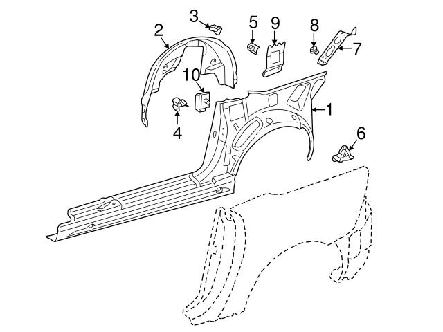 Genuine Mercedes 1706300336 Wheel Housing Bracket; Left, Right - Mercedes