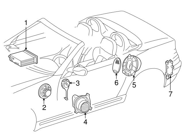 Genuine Mercedes 1708202402 Speaker; Rear Right - Mercedes | 66828446 ...