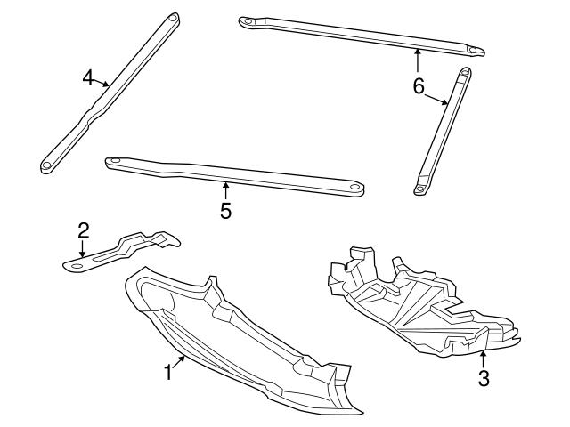 Genuine Mercedes 1715240647 Radiator Support Splash Shield Brace; Right ...