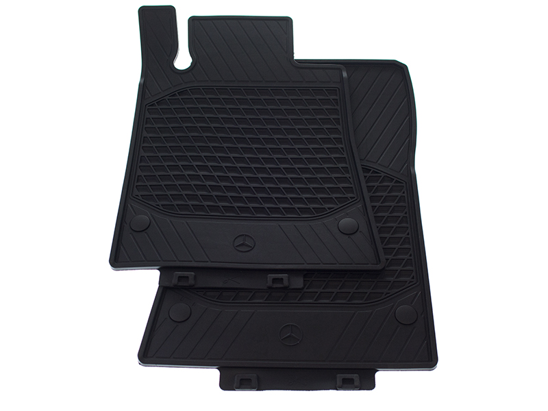 17268063019G33 Genuine Mercedes All-Season Rubber Floor Mat Set; Front; 2-Piece; Black
