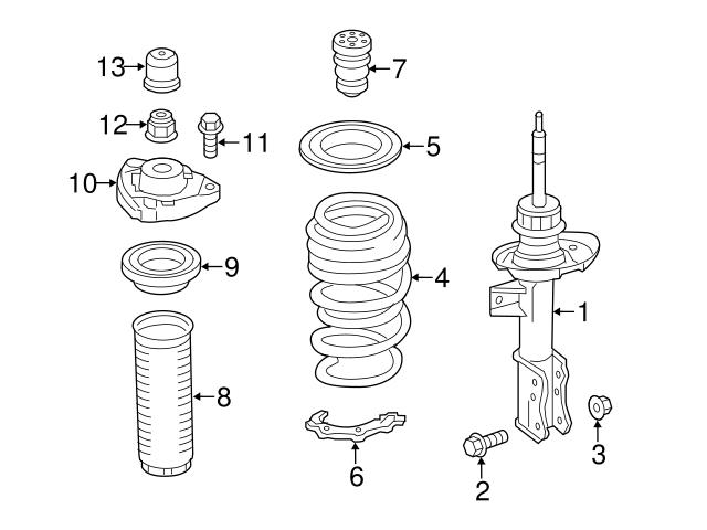 1763234800 Genuine Mercedes Strut Assembly; Front Right