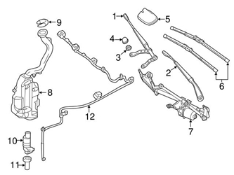 167692b Genuine Mercedes 1768600192 Windshield Washer Nozzle; Front - Mercedes