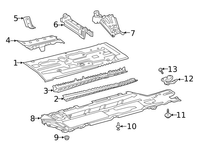 Genuine Mercedes 1776824801 Floor Pan Splash Shield Bracket; Right ...