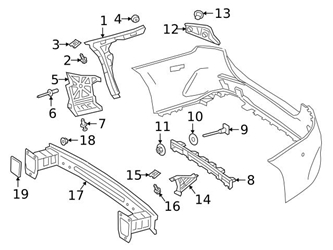 Genuine Mercedes 177885550364 Bumper Cover Bracket; Right | 1778855503