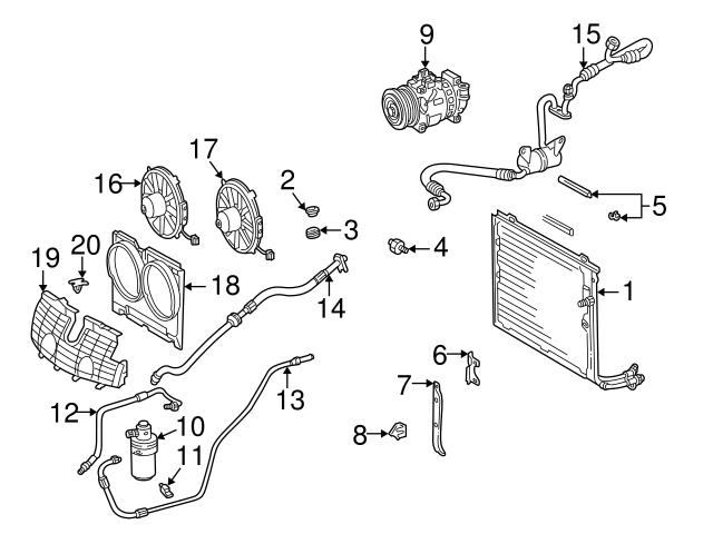 Genuine Mercedes 2028351314 A/C Condenser Mount; Upper - Mercedes